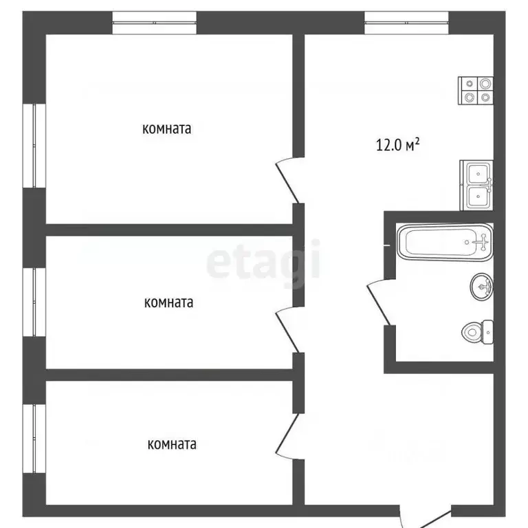 3-к кв. Владимирская область, Муром Московская ул., 85 (62.0 м) - Фото 2