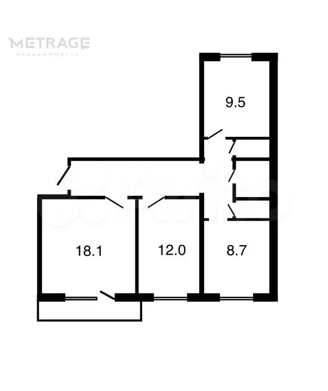 3-к. квартира, 66,7 м, 4/10 эт. - Фото 0