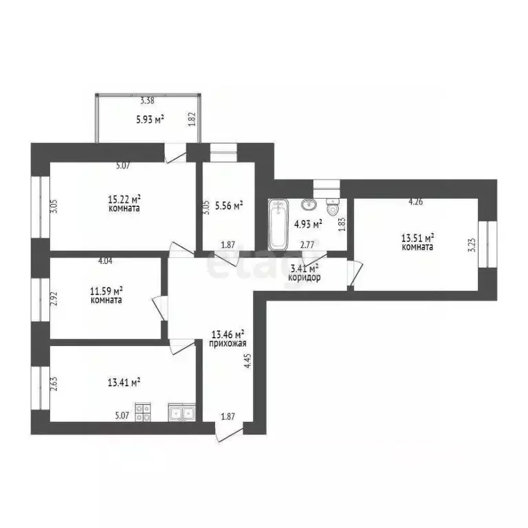 3-к кв. Тюменская область, Тюменский муниципальный округ, Боровский рп ... - Фото 2