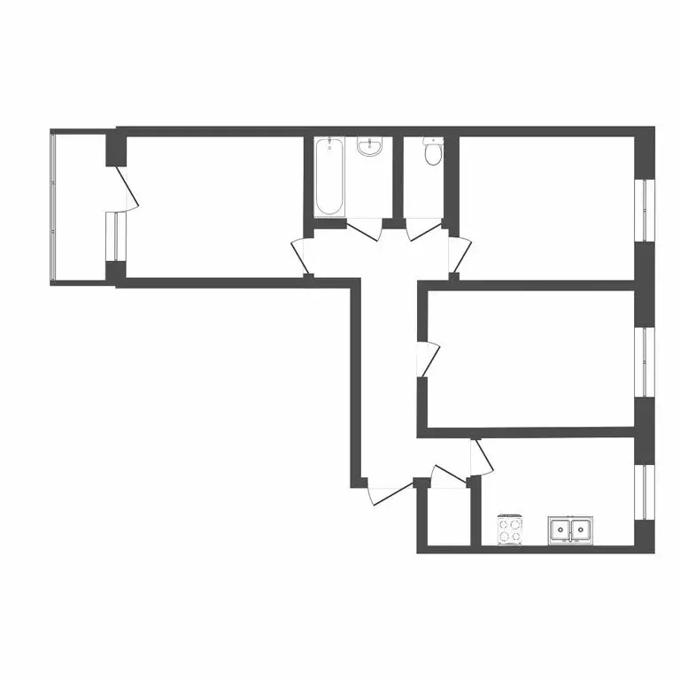 3-комнатная квартира: Тюмень, улица Домостроителей, 34 (66 м) - Фото 1