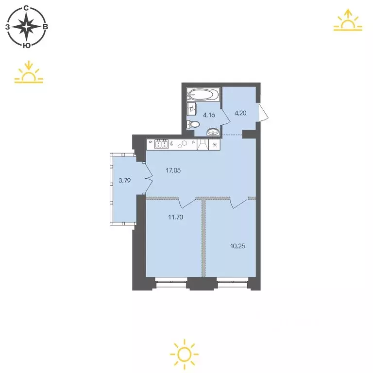 1-к кв. Иркутская область, Иркутск Энергетиков мкр,  (51.15 м) - Фото 0