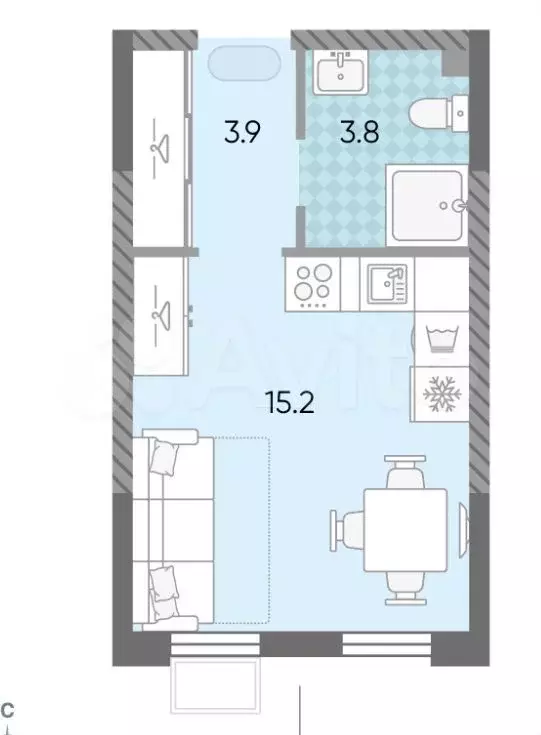 Квартира-студия, 22,9 м, 5/24 эт. - Фото 0