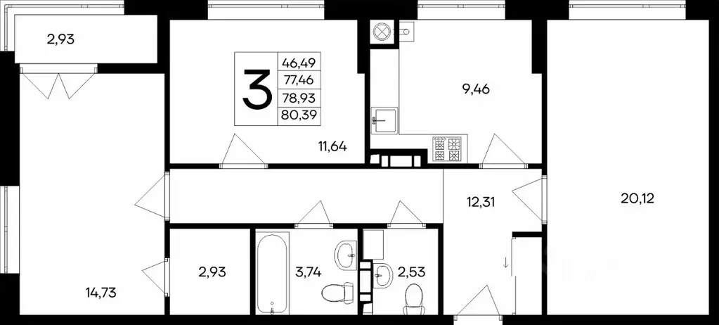 3-к кв. Крым, Евпатория Сезоны жилой комплекс (80.39 м) - Фото 1