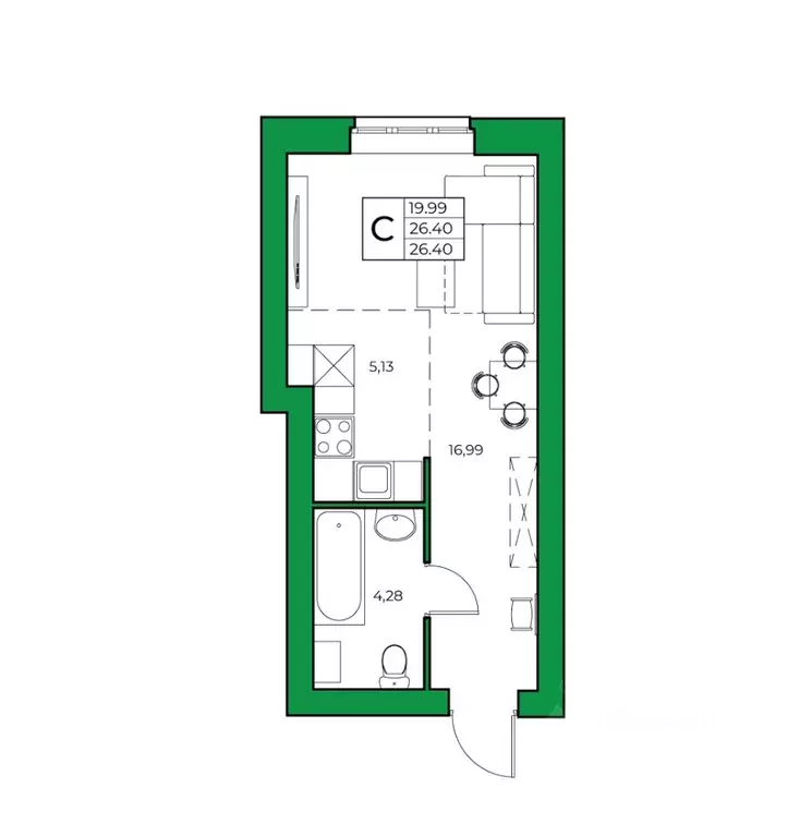 1-к кв. Башкортостан, Уфимский район, Зубовский сельсовет, с. Зубово ... - Фото 1