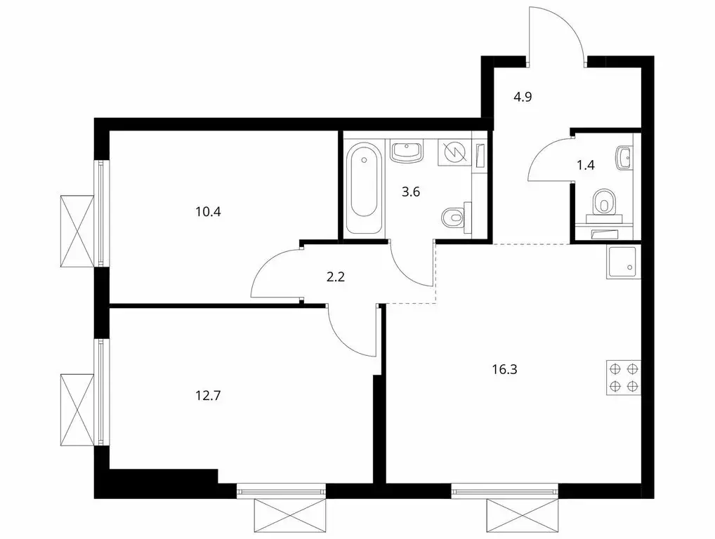 2-комнатная квартира: Москва, жилой комплекс Кавказский Бульвар 51, ... - Фото 1