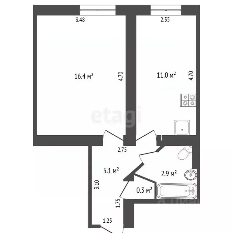 1-к кв. Крым, Судак ул. Феодосийское шоссе, 2 (36.2 м) - Фото 2