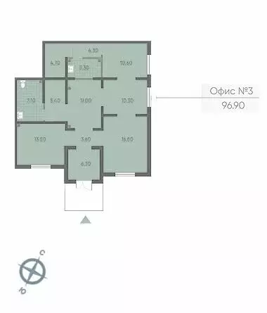 Офис (97.1 м) - Фото 1
