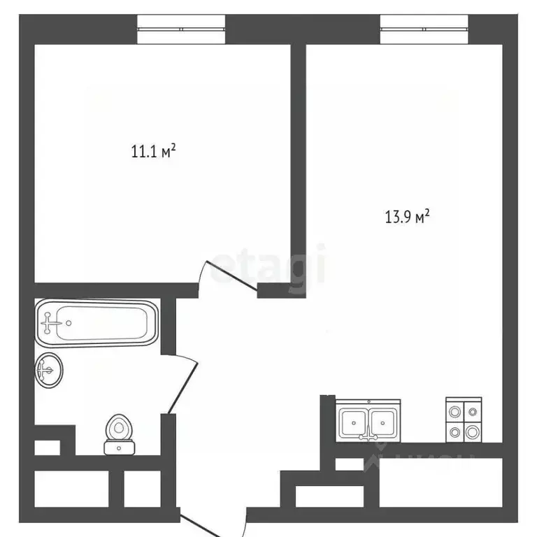 1-к кв. Москва Ситизен жилой комплекс, к1 (33.0 м) - Фото 1