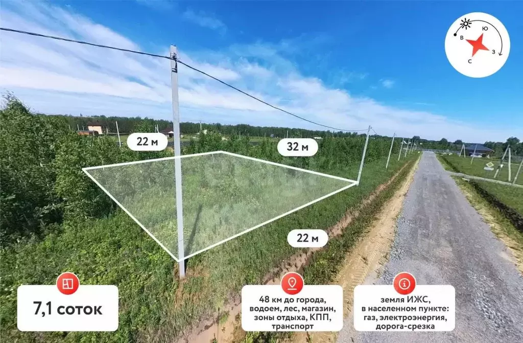 Участок в Тюменская область, Тюменский муниципальный округ, с. Кулига, ... - Фото 1