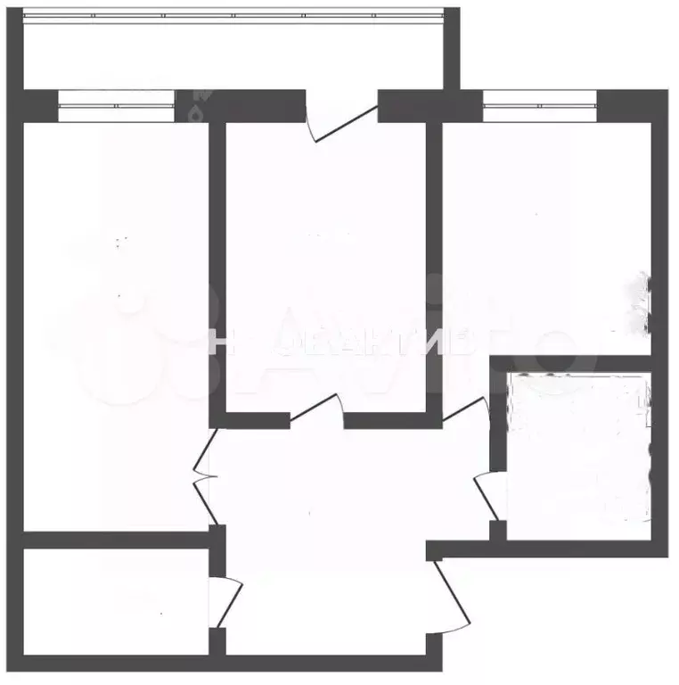 2-к. квартира, 59,3 м, 1/9 эт. - Фото 0