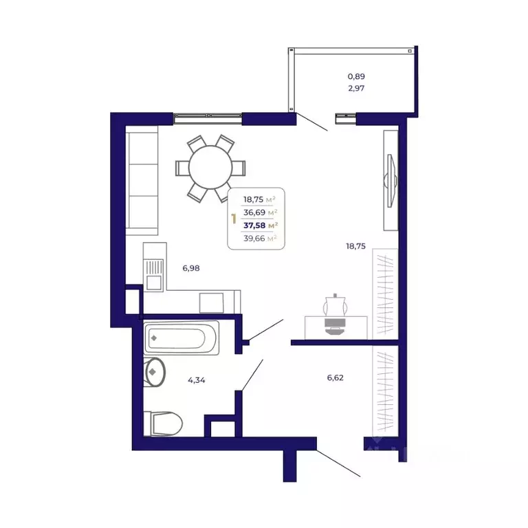 1-к кв. Башкортостан, Уфа Затон-Восточный жилрайон, Паруса жилой ... - Фото 1