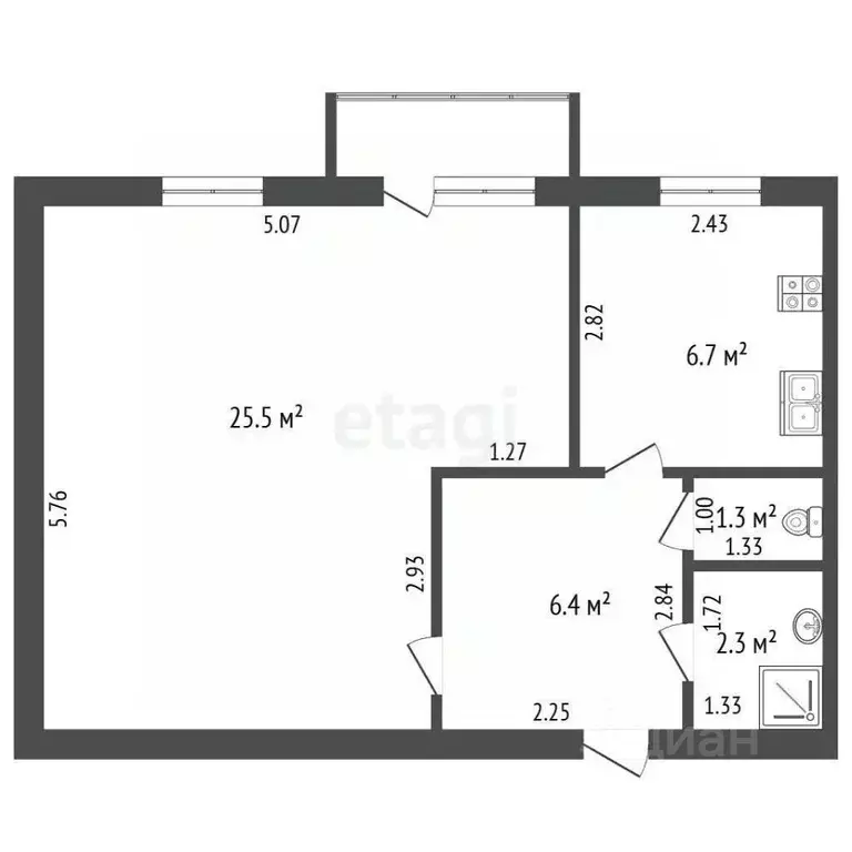 1-к кв. Владимирская область, Покров ул. Ленина, 71 (42.2 м) - Фото 2