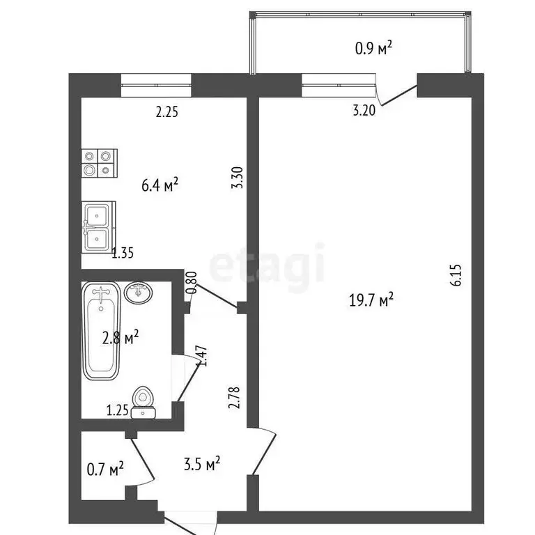 1-комнатная квартира: Стерлитамак, проспект Октября, 59 (34 м) - Фото 1