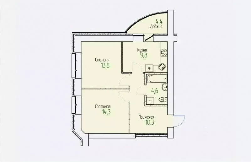 2-к кв. Кировская область, Киров Завода ОЦМ мкр,  (55.0 м) - Фото 0