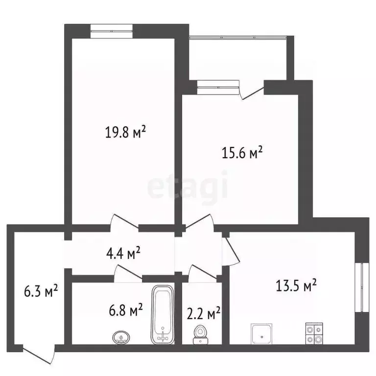 2-к кв. Челябинская область, Челябинск ул. Яблочкина, 3 (70.3 м) - Фото 0