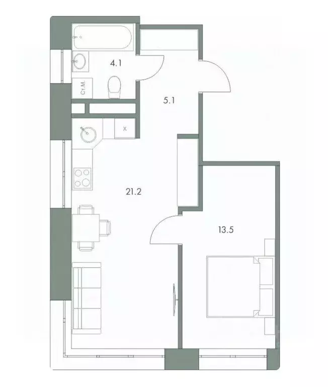 1-к кв. Ханты-Мансийский АО, Ханты-Мансийск Красноармейская ул., 45 ... - Фото 0