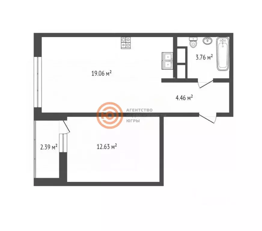 1-к кв. Тюменская область, Тюмень ул. Анатолия Клиндюка, 1 (42.3 м) - Фото 2