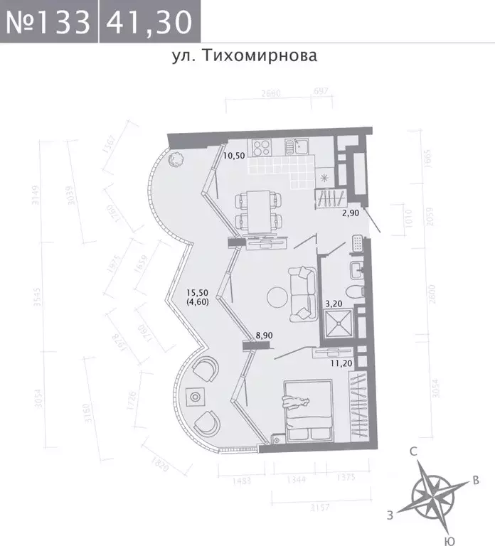 1-к кв. Татарстан, Казань ул. Калинина, 1Б (41.3 м) - Фото 0
