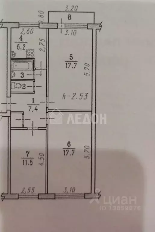 3-к кв. Омская область, Омск ул. 21-я Амурская, 14В (64.0 м) - Фото 2