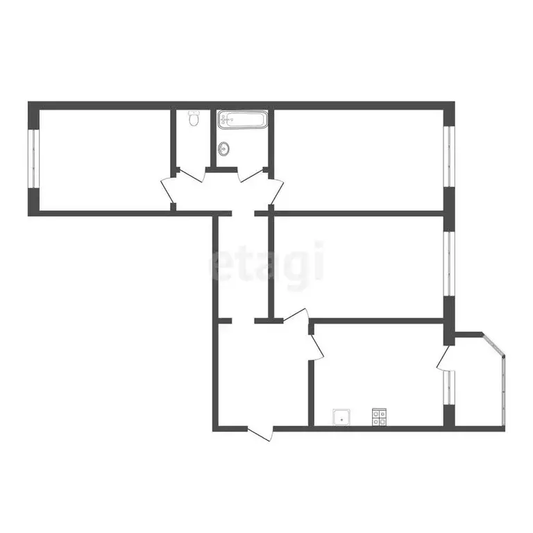 3-комнатная квартира: Тюмень, Широтная улица, 172к1 (90 м) - Фото 1