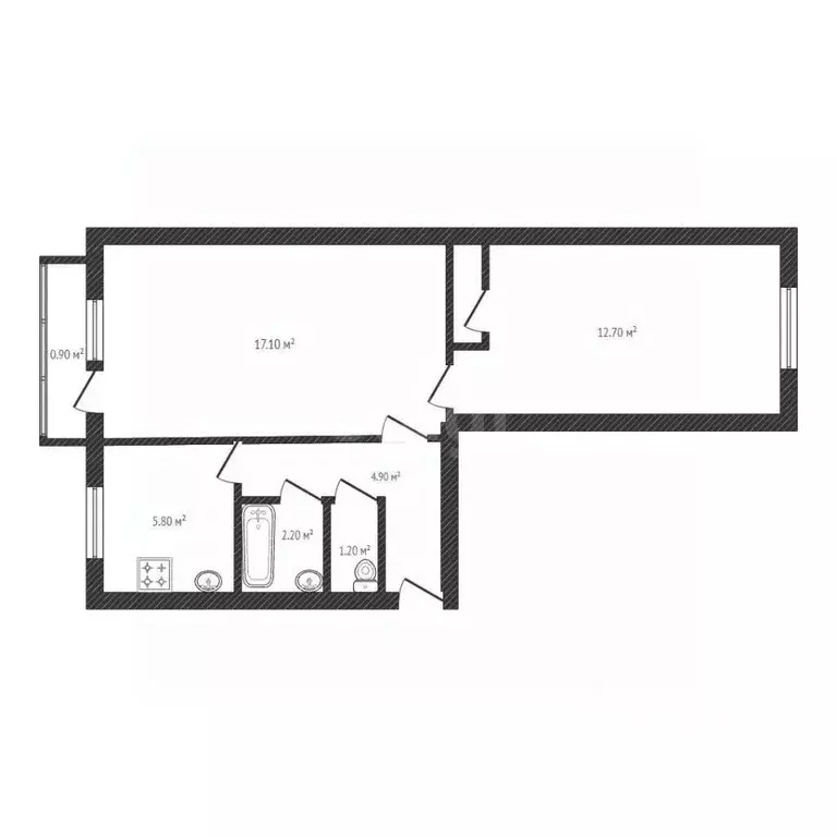 2-к кв. Брянская область, Брянск Орловская ул., 13 (43.5 м) - Фото 2