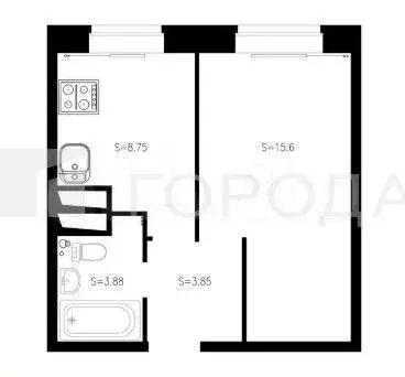 1-к. квартира, 34 м, 6/9 эт. - Фото 0
