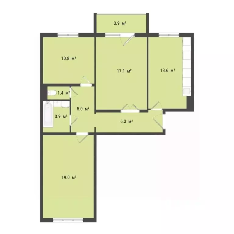 3-к кв. Омская область, Омск проезд 4-й Амурский, 15 (76.9 м) - Фото 1