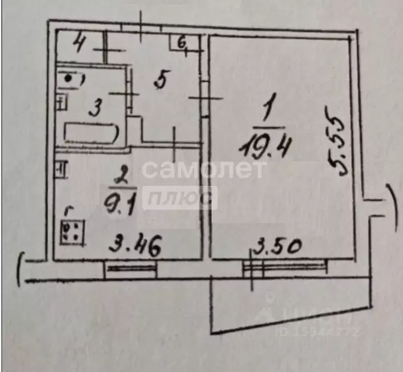 1-к кв. Вологодская область, Вологда Ярославская ул., 21 (37.3 м) - Фото 2