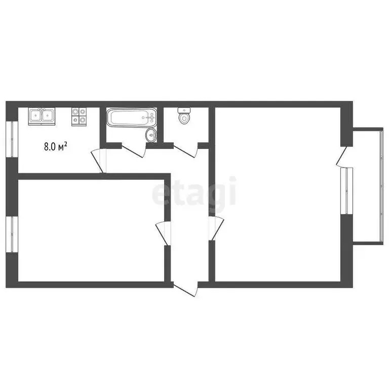 2-комнатная квартира: Троицк, 5-й микрорайон, 6 (50.3 м) - Фото 1