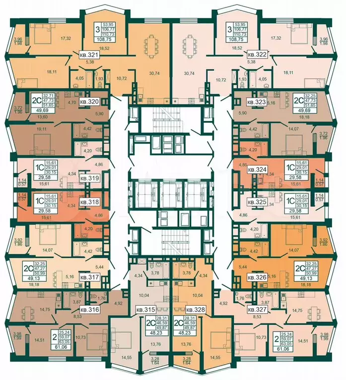 1-к. квартира, 49,1 м, 8/29 эт. - Фото 0