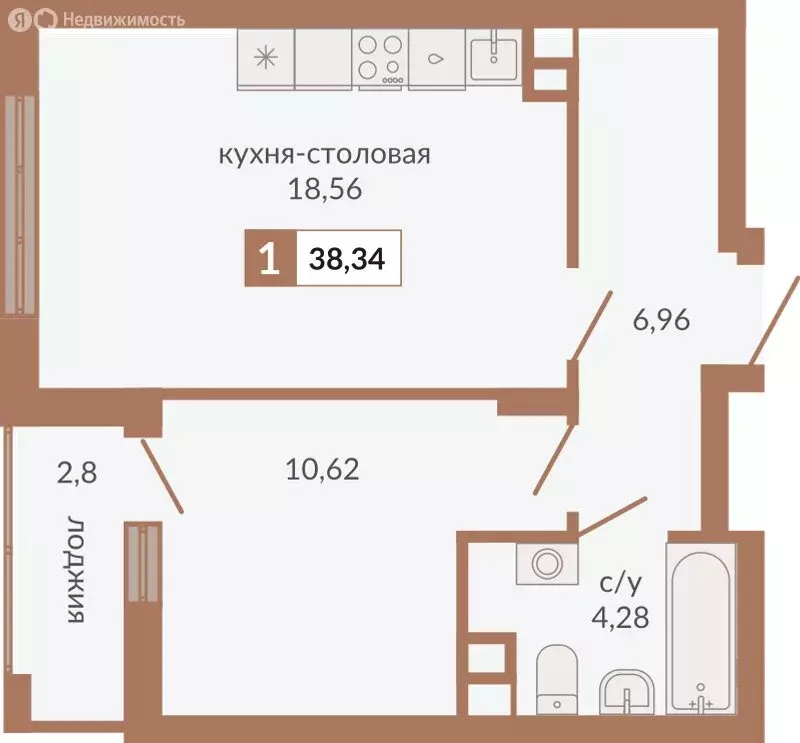 1-комнатная квартира: Екатеринбург, улица Викулова, 78 (38.34 м) - Фото 0