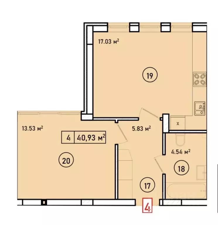 1-к кв. Калининградская область, Светлогорск ул. Ленина, 28 (40.93 м) - Фото 2
