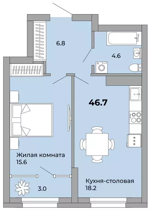 1-комнатная квартира: Екатеринбург, жилой район Уралмаш, жилой ... - Фото 0