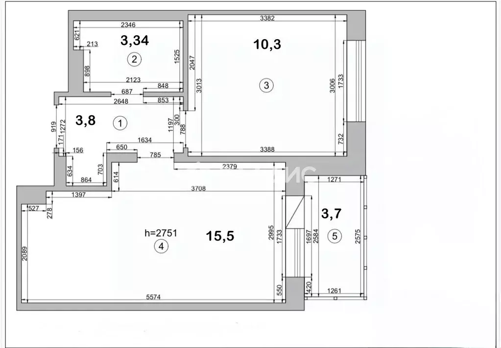1-к кв. Санкт-Петербург дор. Торфяная, 15к3 (35.0 м) - Фото 2