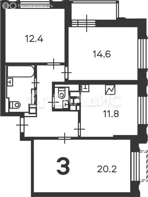 3-комнатная квартира: Москва, Линейный проезд, 8А (73.4 м) - Фото 1