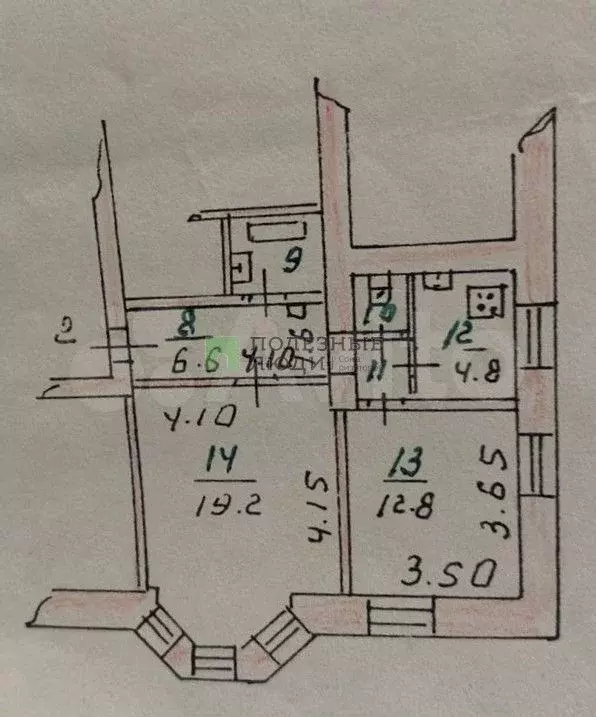 2-к. квартира, 48,7 м, 2/5 эт. - Фото 0