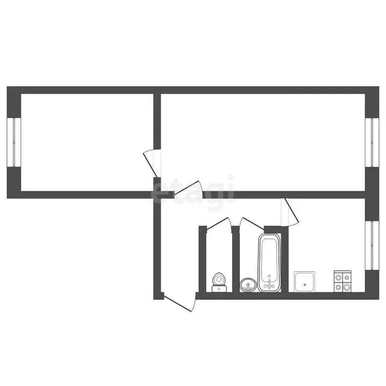 2-комнатная квартира: Белгород, улица Николая Чумичова, 20 (44.2 м) - Фото 0