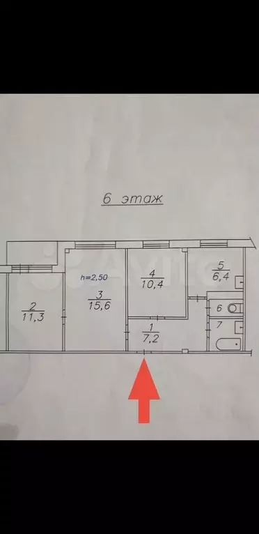 3-к. квартира, 54,4 м, 6/9 эт. - Фото 0