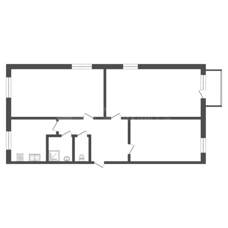 3-к кв. Тюменская область, Тюмень ул. Воровского, 29 (60.9 м) - Фото 2