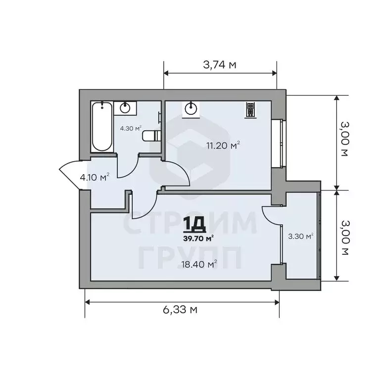 1-комнатная квартира: Ковров, Еловая улица, 94/3 (39.7 м) - Фото 1