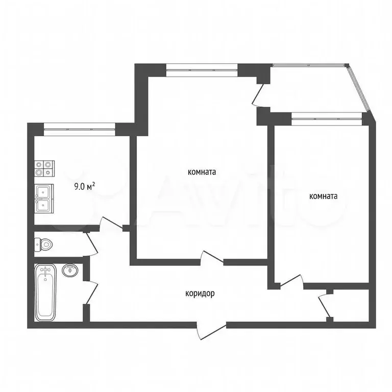 2-к. квартира, 60 м, 3/5 эт. - Фото 1