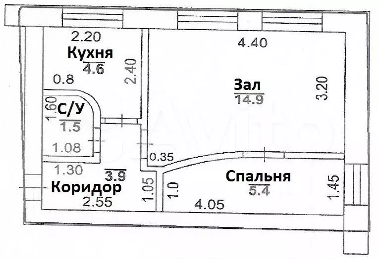 1-к. квартира, 30 м, 1/2 эт. - Фото 0