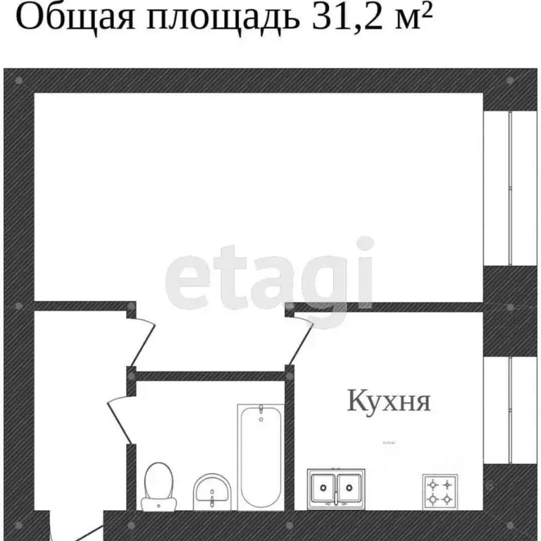 1-к кв. Калужская область, Калуга городской округ, д. Шопино ул. ... - Фото 2