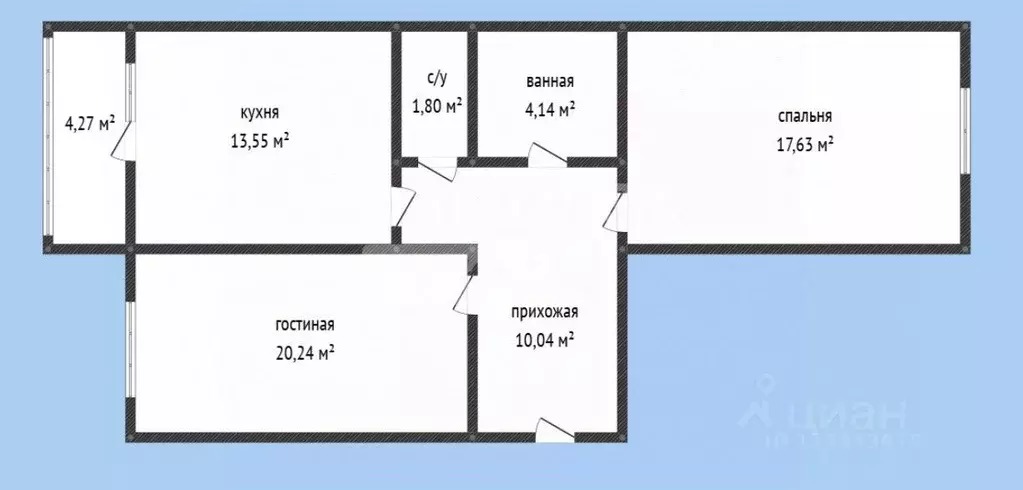 2-к кв. Дагестан, Каспийск просп. М. Омарова, 7 (71.1 м) - Фото 2