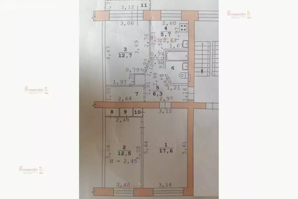 3-комнатная квартира: Екатеринбург, улица Бажова, 55 (62.2 м) - Фото 0