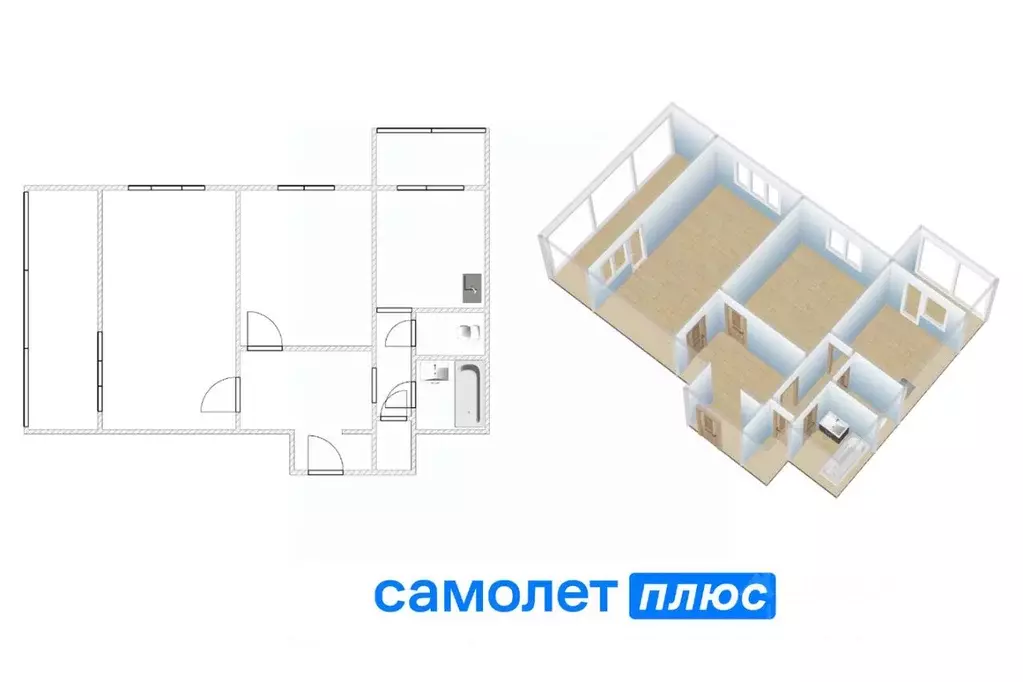 2-к кв. Кемеровская область, Кемерово Октябрьский просп., 89 (48.0 м) - Фото 2