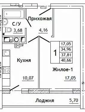 1-к кв. Смоленская область, Смоленский муниципальный округ, д. ... - Фото 1