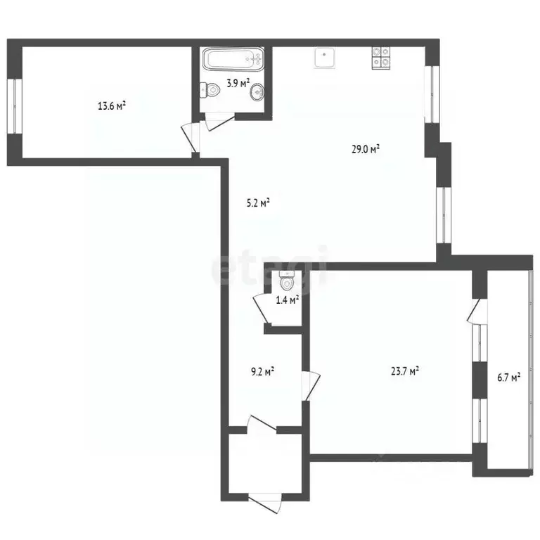 3-к кв. Тюменская область, Тюмень ул. Николая Чаплина, 115 (85.7 м) - Фото 2