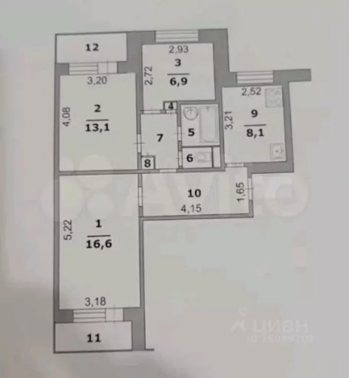 3-к кв. Белгородская область, Белгород просп. Славы, 129 (60.9 м) - Фото 2