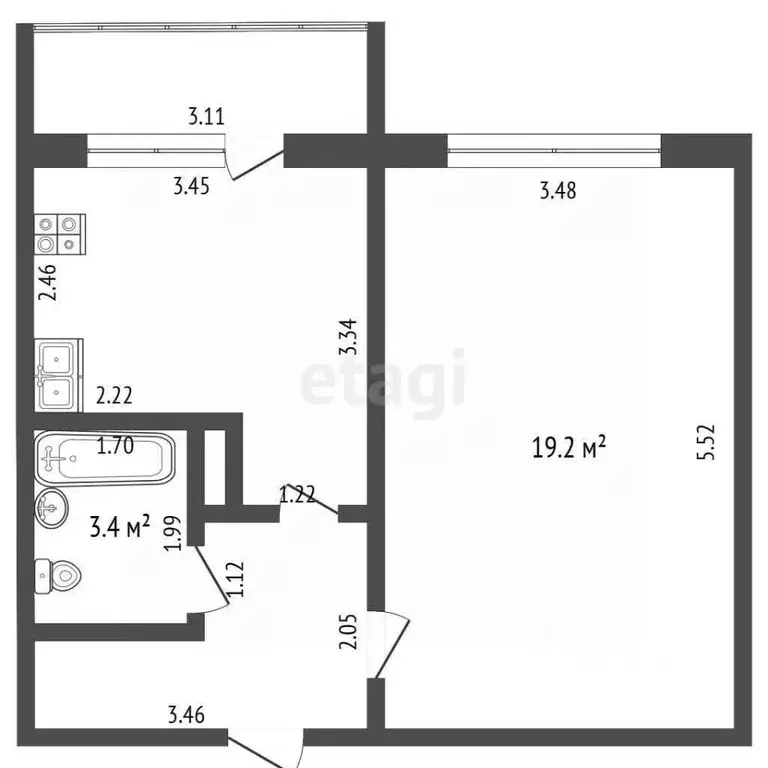 1-к кв. Мордовия, Саранск ул. Косарева, 119 (37.0 м) - Фото 0